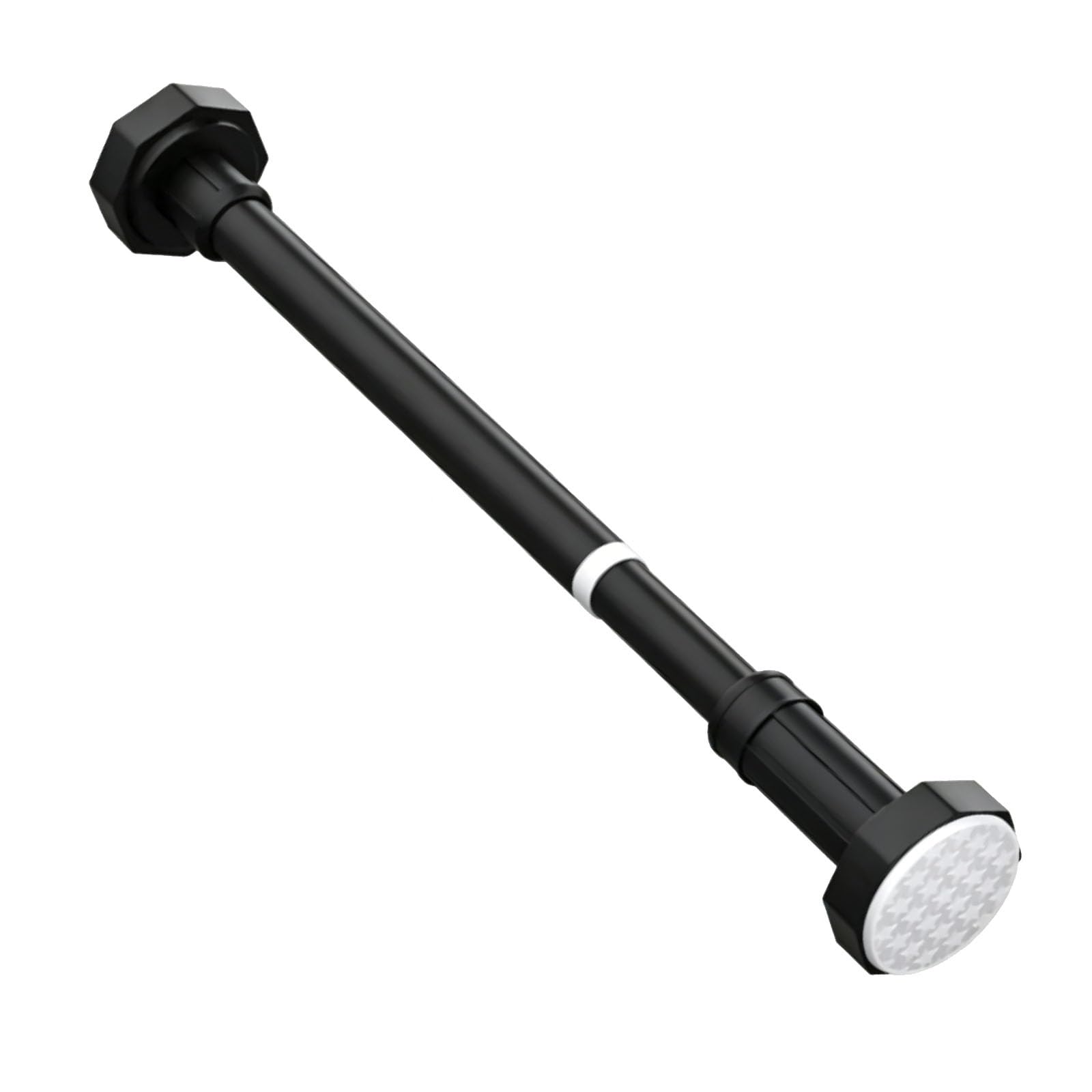 Adjustable Curtain Rod, Tension Shower Curtain Rod, Extendable Design for Bathroom Bedroom Living Room, Easy Installation(Black,50-80cm/19-31in)