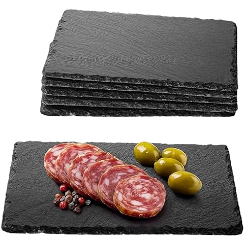 Navaris Slate Serving Plates Set of 6 Cover