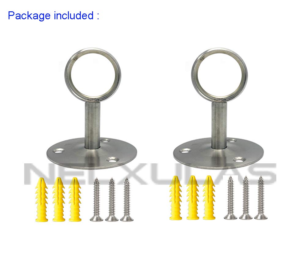 Supporti Asta Armadio In Acciaio Dorato - Flangia Per Tendere, Con Viti E Tasselli, Diametro 3.8cm - Foto 5