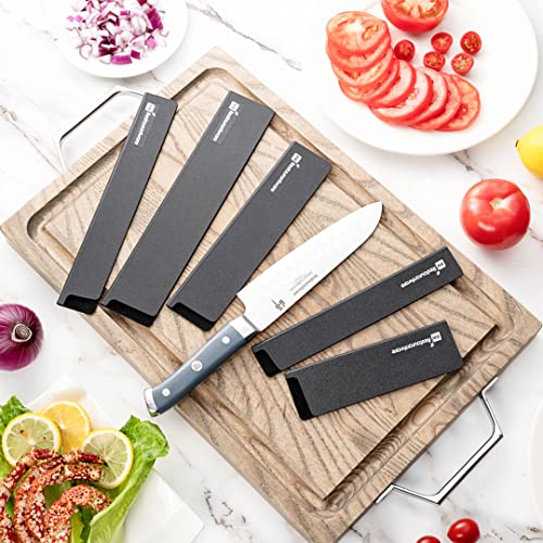 Restaurantware Sensei Black Plastic Knife Blade Cover/Guard Set - 8-Piece - 1 Count Box #TOP6