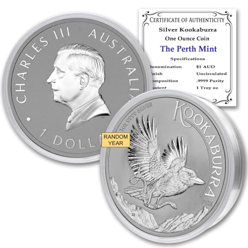 1990 - Present (Random Year) P 1 oz Silver Kookaburra Coin Brilliant Uncirculated (in Capsule) with Certificate of Authenticity $1 Seller BU