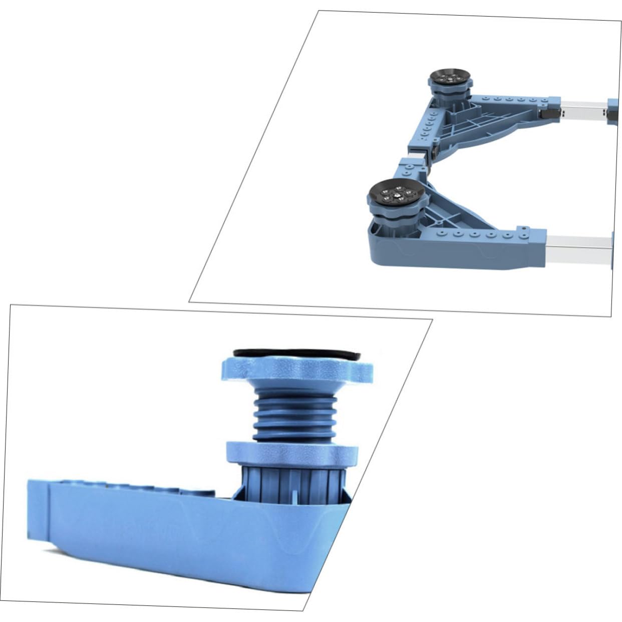 Zerodeko Base Móvil Ajustable para Lavadora y Nevera, 4 Pies, Plástico, Antiresbalante, Altura Regulable, Ruedas, para Hogar