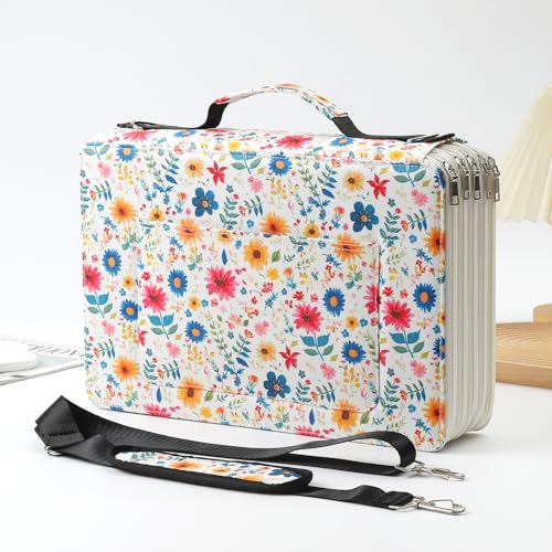 Image of 500 Individual-Slot Colored Pencil Organizer with Zipper - Durable Fabric Art Storage Bag for Painters and Artists