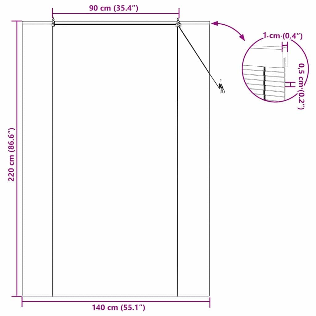 Roleta bambusowa żółta, 140 x 220 cm, odporna na działanie promieni UV, z regulowaną kontrolą światła, wszechstronny montaż wewnątrz i na zewnątrz do salonu, sypialni, naturalna ochrona przed