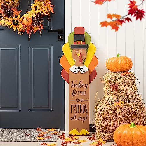 Glitzhome-Wooden-Thanksgiving-Turkey-Porch-Sign-Farmhouse-Hanging-Decor-for-Fall-Harvest-Rustic-Standing-Turkey-40H Glitzhome Wooden Thanksgiving Turkey Porch Sign Farmhouse Hanging Decor for Fall Harvest Rustic Standing Turkey 40H