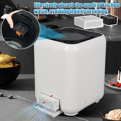 HUATOL Lixeira de Compostagem Elétrica para Cozinha, Composteira Inteligente de Resíduos de Cozinha