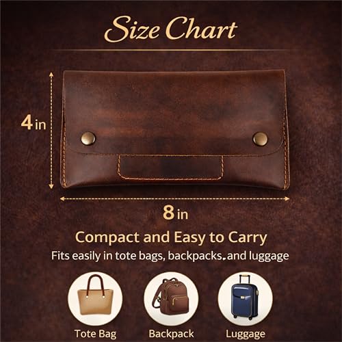 Image of Leather Money Bag Currency Organiser Pouch, Dollar Bills Holder, Bills Organizer with Mobile Pocket, Money Envelope For Men and Women (Brown)