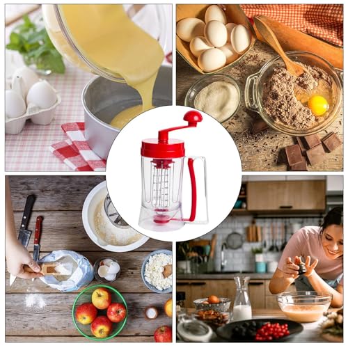 Batter Dispenser – Pancake Batter Pourer, Cake Mix Dispenser, Non Drip Jug | Easy Flow Baking Dispenser with Measuring Marks and Controlled Release for Making Cupcakes Waffles and Muffins - Image 4