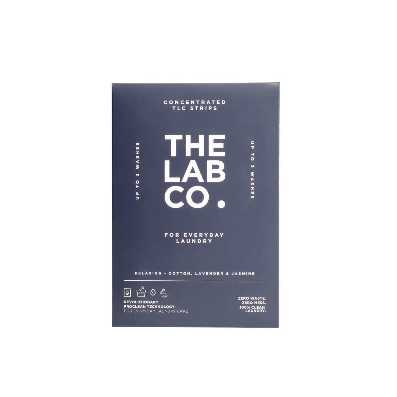 The Lab Co. Laundry Detergent Strips Sheets | 3 Loads Sample Travel Pack | Eco Ultra-Concentrated | Non-Bio for Sensitive Skin | Relaxing Fragrance Cotton Lavender Jasmine
