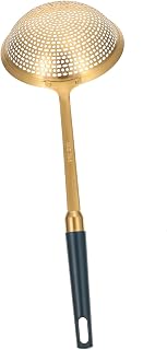 GRIRIW 1pieza Espumadera De Acero Inoxidable Mango Colador Para Freír y Servir Alimentos Hot Pot y Cocina Herramienta Práctica y Duradera Color Amarillo
