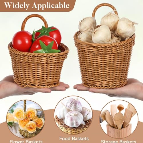 Cesta de almacenamiento tejida organizador multifuncional para cocina de pared 7