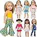 Ecore Fun 7 Sets American 14.5 Inch Doll Clothes Outfits Dresses Skirts Jumpsuit for 14 Inch Girl Dolls and 14.5 Inch Wishers Dolls Clothes