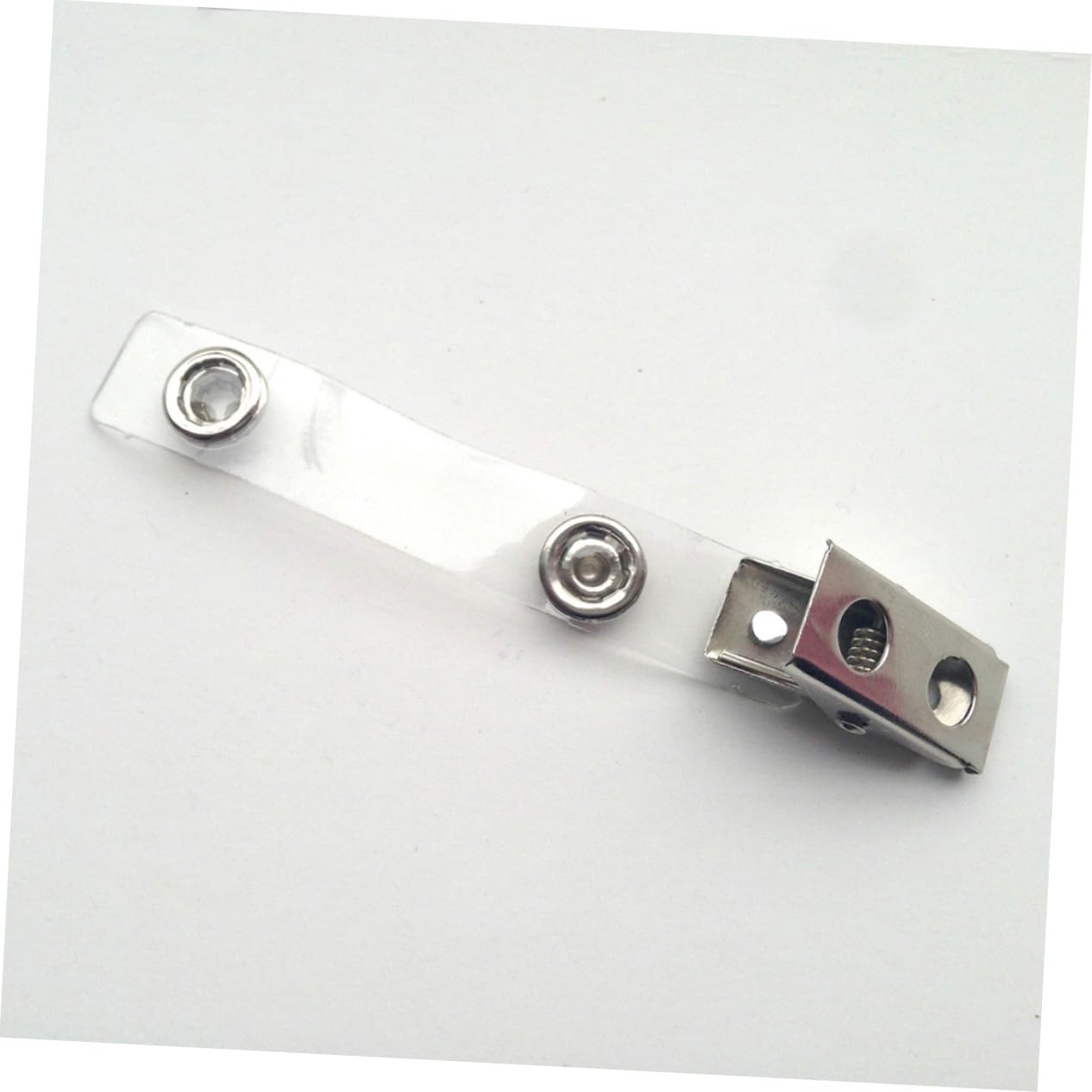 POPETPOP 150 pièces Clips Métal Double Trou avec Lanières PVC Transparentes pour Porte-badge Cartes Identité Usage Professionnel