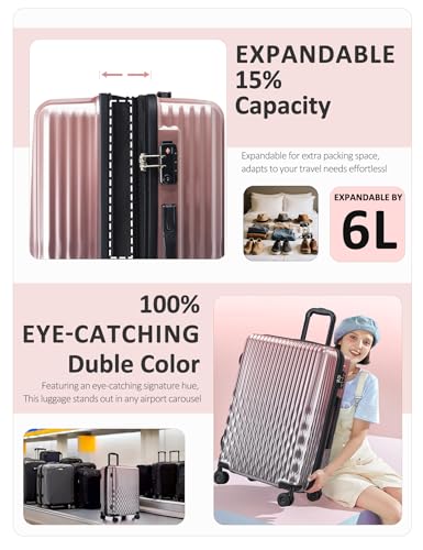 Image of Carry On Luggage 22x14x9 Airline Approved, Suitcases with Wheels