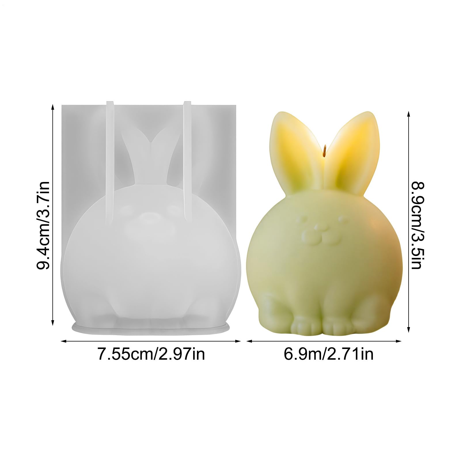 In Silicone Per Candle Per Colata A Forma Di Coniglio | Forma Antiaderente Per La Creazione Di per Casa Fai Da Te Resina Epossidica Gesso Cemento Argilla Festività