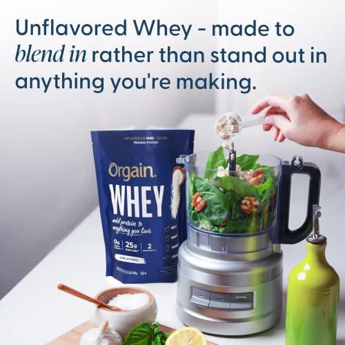 Orgain Unflavored 25g Whey Protein Powder, Non-GMO, 20 Servings, 24 Oz - image 6