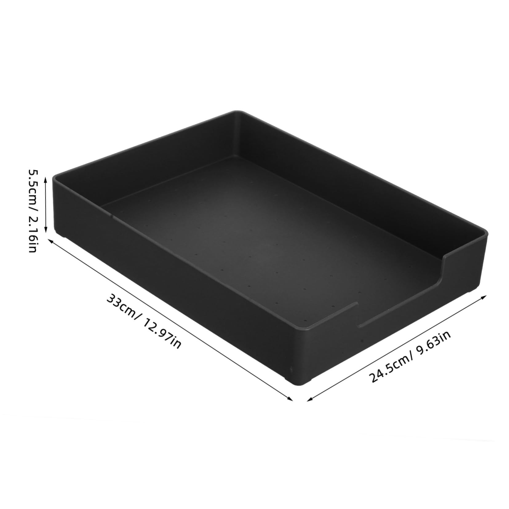 Uonlytech Scatola Portadocumenti A4 per Archiviare Fogli e Buste in ABS Nero, Organizer da Scrivania Impilabile per Ufficio e Casa