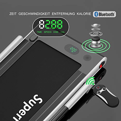 COSTWAY 2 in 1 Elektrisches Laufband mit Fernbedienung | App-kontrolliert | Bluetooth | LED Display | Handyhalterung | 1… – Bild 4