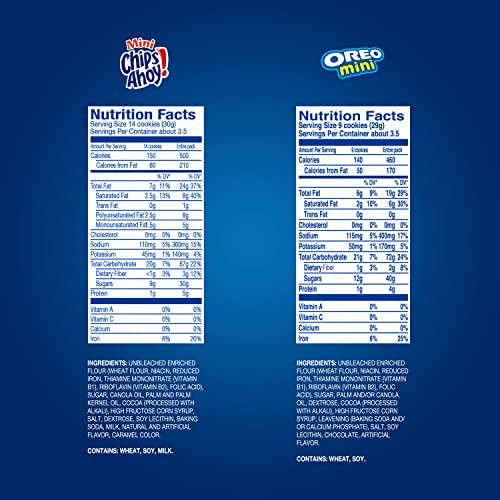 Image of OREO Mini Cookies & CHIPS AHOY! Mini Cookies Go-Cup Cookies Variety Pack, 14 Go-Paks