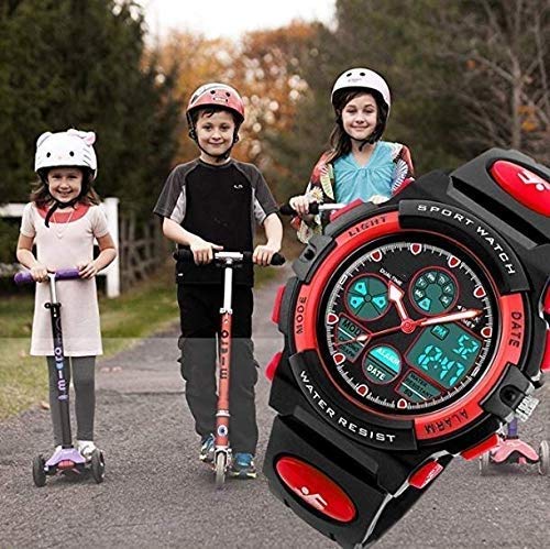 V2A Watch for Boys Age 7 and above Analogue-Digital Shock Resistant Alarm Calender Water Proof Sports Watch for Boys Age 7 to 16 Years - Image 3