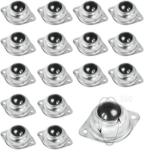 20 PCS 1" Roller Ball Transfer Bearings, 360º Rotation Universal Ball Casters, 400Lbs Carbon Steel Round Ball Transfer Unit for Conveyor, Roller Stand, Transmission, Furniture