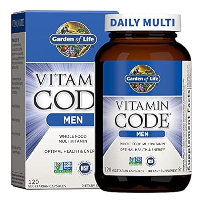 Garden of Life Vitamin Code Whole Food Multivitamin for Men - 120 Capsules, Vitamins for Men, Fruit & Veggie Blend and Probiotics for Energy, Heart, Prostate Health, Vegetarian Mens Multivitamins