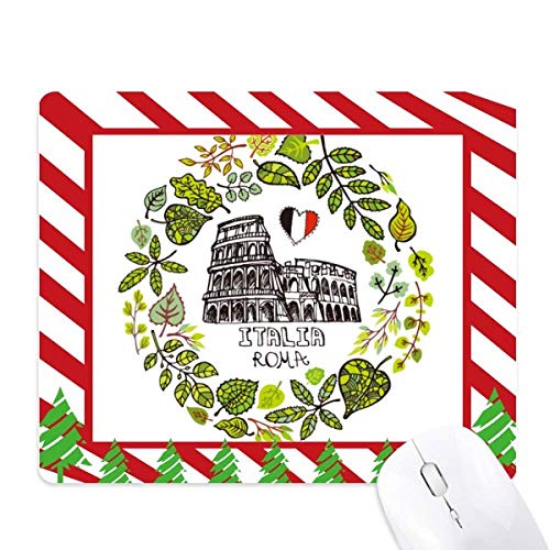 Tapis de souris motif Colisée Italie et canne de Noël idée cadeau bureau