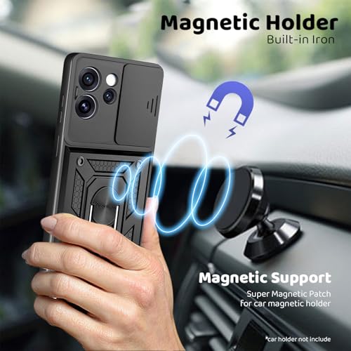 Image of Tough Armor Bumper Back Cover Case for Oppo Reno 15 Pro Mini 5G | Sliding Camera Cover, Kickstand & Ring Holder 360 Degree Protection Back Cover Case for Oppo Reno 15 Pro Mini 5G - Black