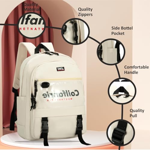 Image of Tinytot 30 Litre Japanese Korean Style School Bag Water-Resistant Laptop & Travel Backpack - Unisex Large 18 Inches Multipurpose Student Backpack for Boys & Girls, Men & Women