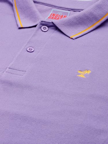 Image of The Indian Garage Co Men Slim Fit Solid Polo Neck Half Sleeves Tshirt