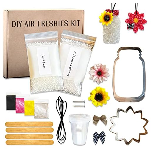 Freshie Making Kit, Freshies Starter Kit, Car Freshie Supplies DIY, All in One Freshies Making Bundle Includes Scented Aroma Beads, Mica, Cookie Cutters, Decorations, Cups, String. - A Freshie Start