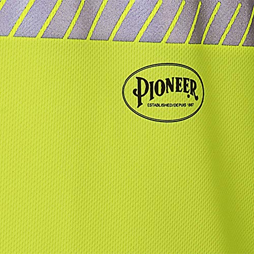 Pioneer Hi Vis Safety T Shirt for Men - Reflective Tape for ANSI Class 3 Work - High-Visibility Short Sleeve T-Shirt – Cool, Breathable, Lightweight Tee – Orange or Yellow/Green, Large
