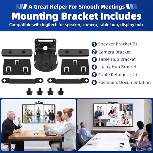 Image of Video /Rally Mounting Kit Compatible with Logitech Speakers, Cameras, Desktop Hubs, and Display Hubs to Make Conferencing Easier and More Efficient, 939-001644 Mounting Bracket
