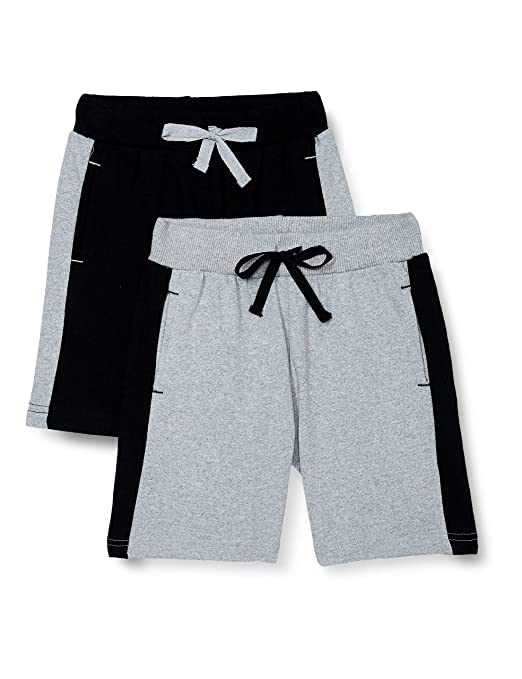 Image of Clotth Theory Boys Cotton Shorts Pack of 2 | Soft Breathable Fabric | Elastic Waist | Casual Wear Kids Comfortable Shorts