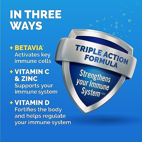 Emergen-C Immune+ Triple Action Immune Support Powder, BetaVia (R), 1000mg Vitamin C, B Vitamins, Vitamin D and Antioxidants, Super Orange – 30 Count (Pack of 1) - Image 4