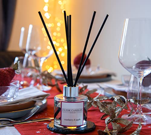 Cranberry & Apple Reed Diffuser - Clyde Candles, Luxury Diffuser Oil with a Set of 7 Fibre Sticks, 100ml, Best Aroma Scent for Home, Kitchen, Living Room, Bathroom. Fragrance Diffusers set with sticks - Image 7