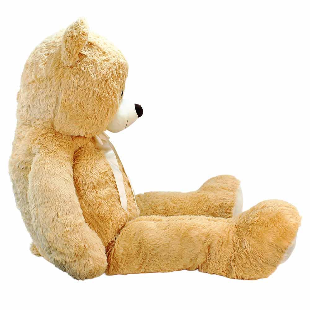 BEMIRO Riesen-Teddybär XXL Plüschtier mit Schleife, 150 cm | Weicher Plüsch, Aufhängeschlaufe, Kunststoffaugen, Zum Kuscheln & Dekorieren, Klassisches Design
