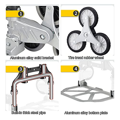 Carretilla plegable portátil con ruedas de goma 70kg miniatura 5