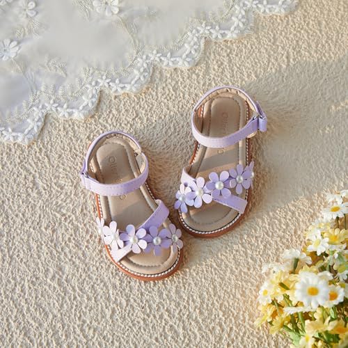 Image of Otter MOMO Girls Open Toe Princess Flat Sandals with Comfort Sole Summer Sandals