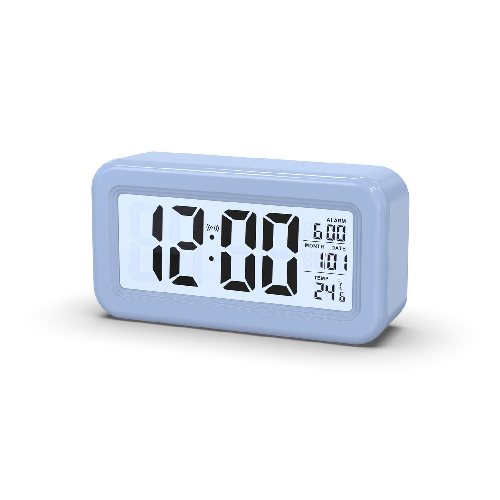 LCD Digital Alarm Clock Silent Alarm Clocks Bedside With Twin Bell And Large Digits,Sounds And SOFT Lighting,No Frills Simple Operation Alarm Clocks,With Temperature,Snooze,for Kids Bedrooms