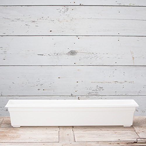 White 36" Plastic Countryside Flower Box Planter