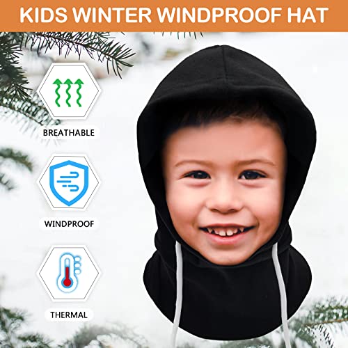 Kids Winter Balaclava Windproof Hats (2 Pack), Warm Fleece Ski Mask Neck Warmer for Boys & Girls, Adjustable Full Face Cover3