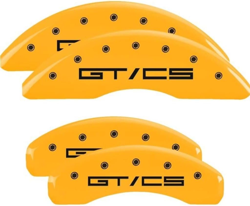 MGP Caliper Covers - Brake Caliper Covers 2015-2023 Ford Mustang (10200s) Front and Rear Set - Mustang / 5.0 Logo - Red