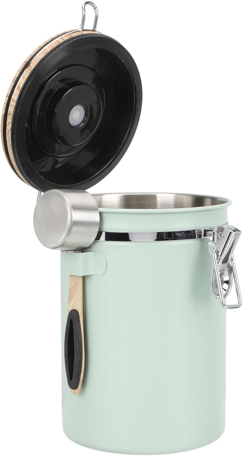 FRCOLOR Contenedor Hermético para Granos de Café 1.8L, Acero Inoxidable