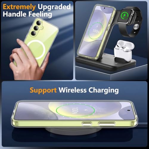 Image of DIZORO Crystal Clear Magnetic Compatible with Samsung A34 Back Cover case with Anti-Yellow ( Compatible with Magsafe ) Anti-Scratch | Shockproof Transparent Cover