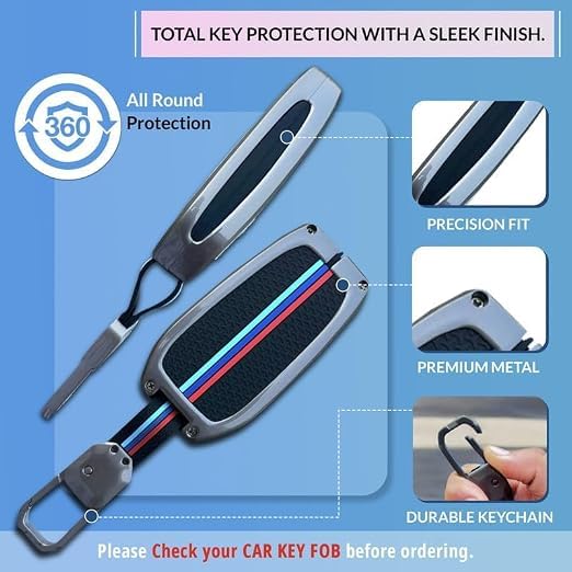 Image of NEODRIFT 'KeyShield' Car Key Cover for Toyota Innova Crysta (Shape 2, 03 Buttons) (Durable, Stylish and 360 Protection)
