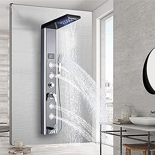 Bagni Doccia Da Doccia Pannello LED Pannello Doccia Da Bagno Mixer Tocca Con Schermata A Temperatura Doccia Manuale