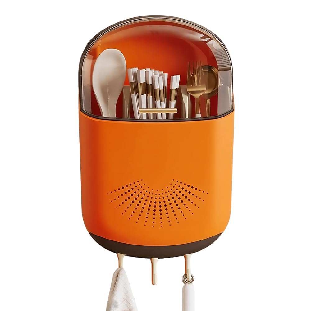 Kitchen Tableware Storage Holder Wall-Mounted Spoon and Chopstick Organizer Utensils Cutlery Holder