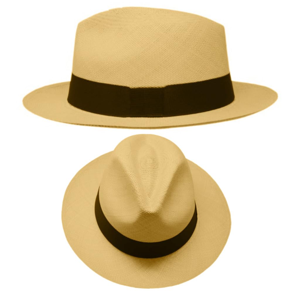Gamboa Sombrero Panama Hombre y Mujer de Paja Toquilla Original de Ecuador Verano Fedora Playa