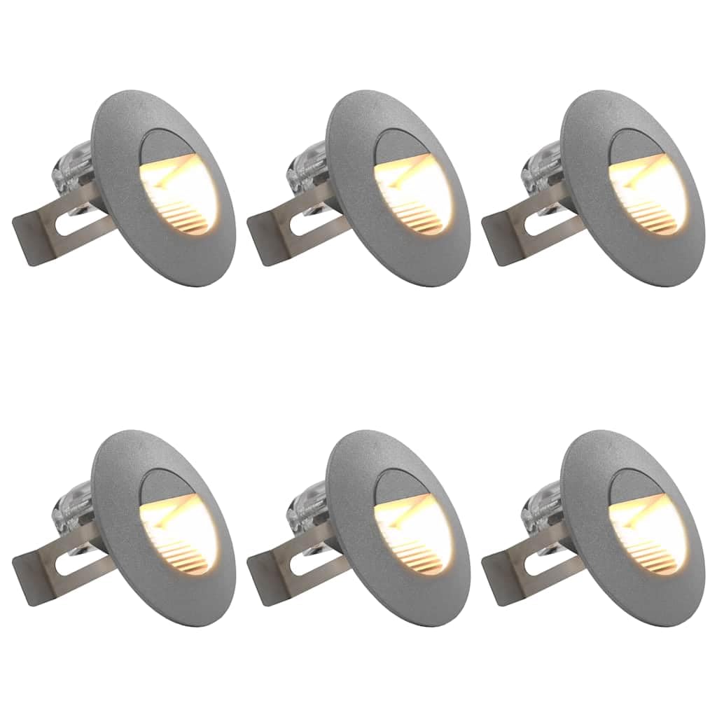 6er Set Außenwandleuchten LED 2W Rund Silbern Gussaluminium IP44 Wandlampe für Garten Fassade Treppe